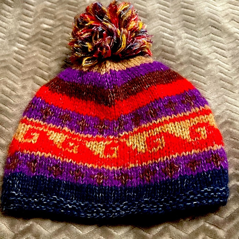 NWT KuSan Mohair/Wool Blend Knit Beanie Hat Lined